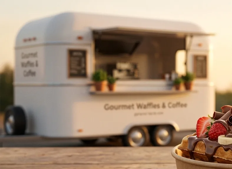 Gün batımında waffle karavanı